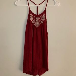 Rust red razor spaghetti top